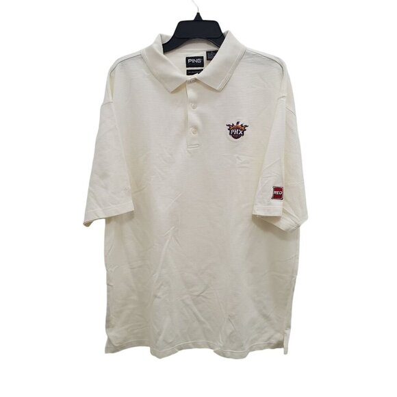 PING‎ Collection Dry Fiber Dynamics NBA Phoenix Suns Vintage Men's Ivory Polo XL - Picture 1 of 11